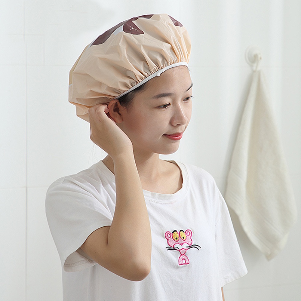 Mũ trùm tóc chống thấm nước hình thú hoạt hình có thể tái sử dụng
