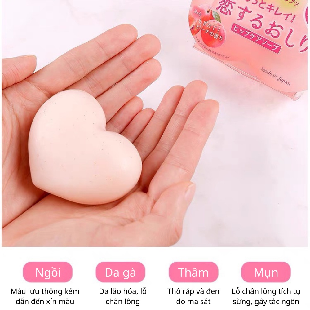 Xà phòng Tinh chất Đào làm trắng & ngăn ngừa thâm mông Pelican Nhật Bản