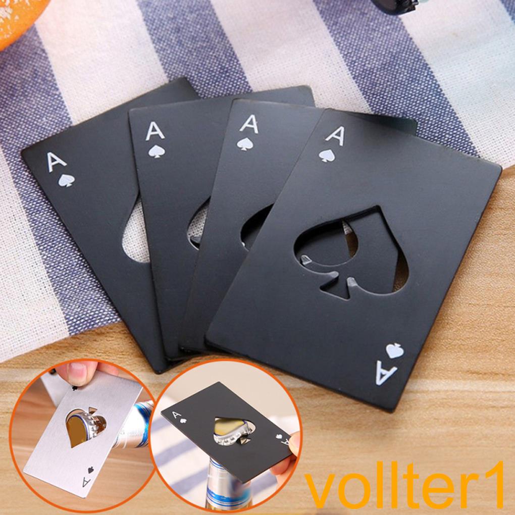 Dụng cụ khui nắp bia bằng thép không gỉ thiết kế kích cỡ thẻ tín dụng vui nhộn cho nhà bếp gia đình/ quán rượu