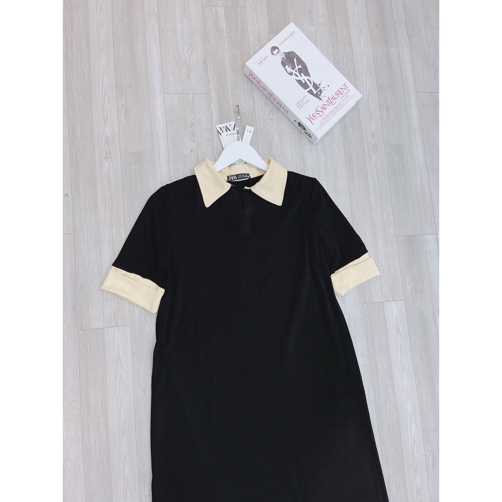 VÁY SUÔNG POLO ĐEN PHỐI CỔ BE | BigBuy360 - bigbuy360.vn
