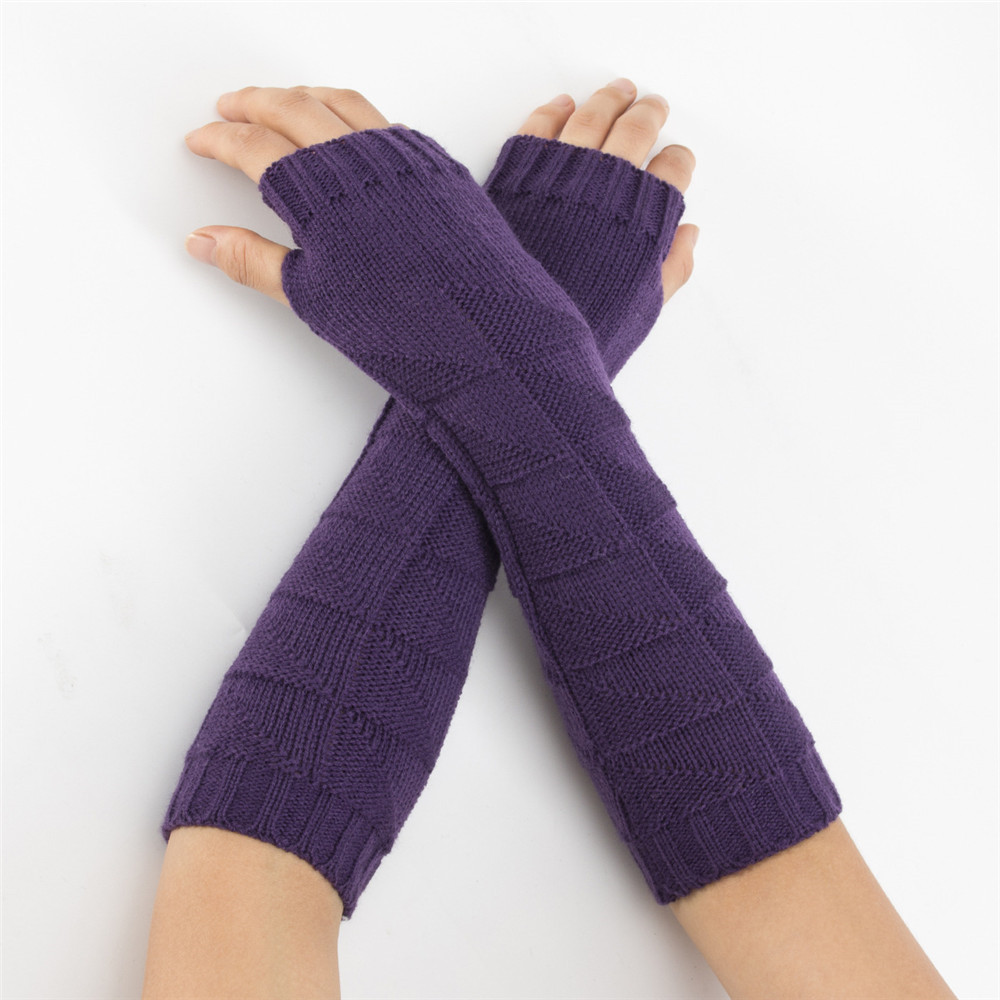 Găng Tay Len Hở Ngón Ấm Áp Thời Trang Cho Nữ