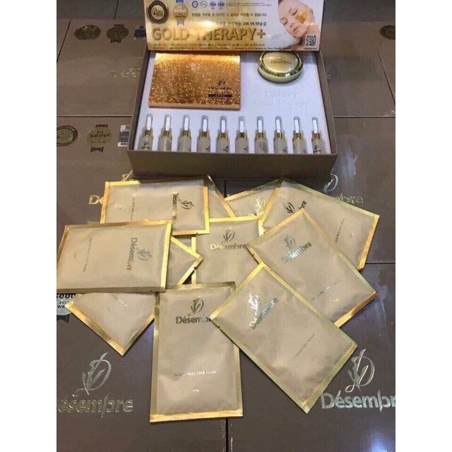 BỘ MẶT NẠ VÀNG LÁ 24K LUXURY GOLD THERAPY