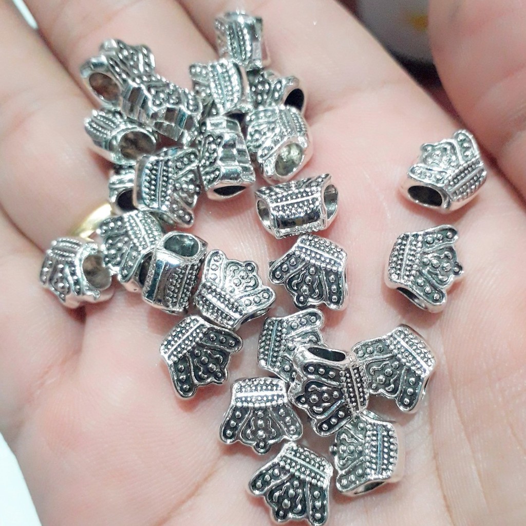 [ Handmade Giá Sỉ ] charm vương miện xỏ ngang lỗ lớn 25k = 1gói / 50gr / Chuyên sỉ phụ kiện handmade giá sỉ