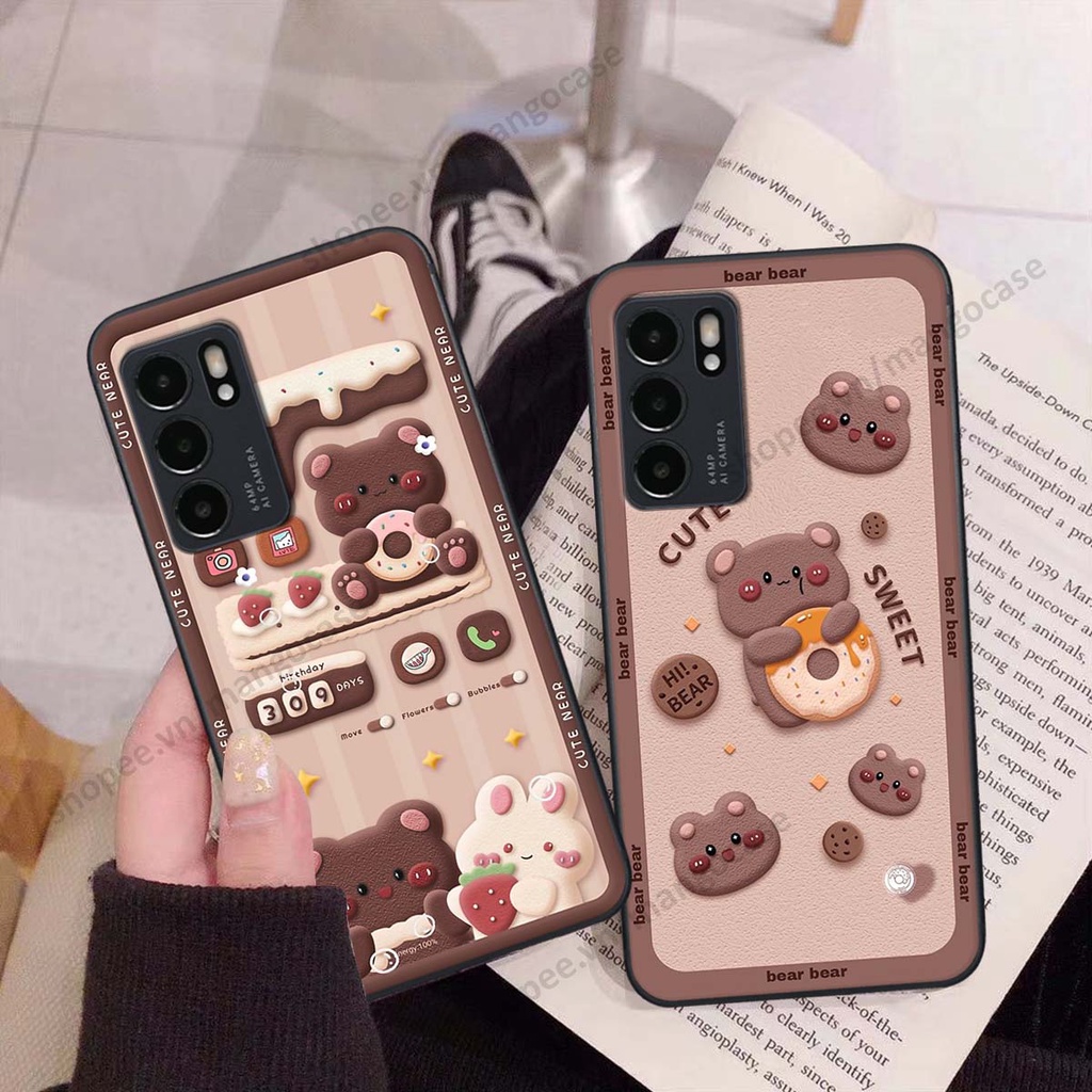 Ốp lưng Oppo Reno6 / Reno6 Z 5G / Reno 6 hình gấu, thỏ, đồng hồ cute dễ thương