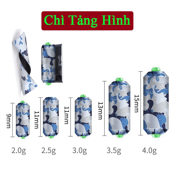 Chì Lá Câu Cá Cuốn Sẵn Chuyên Câu Đài Câu Đơn Có Thanh Cuốn Trì Cao Cấp - PK10