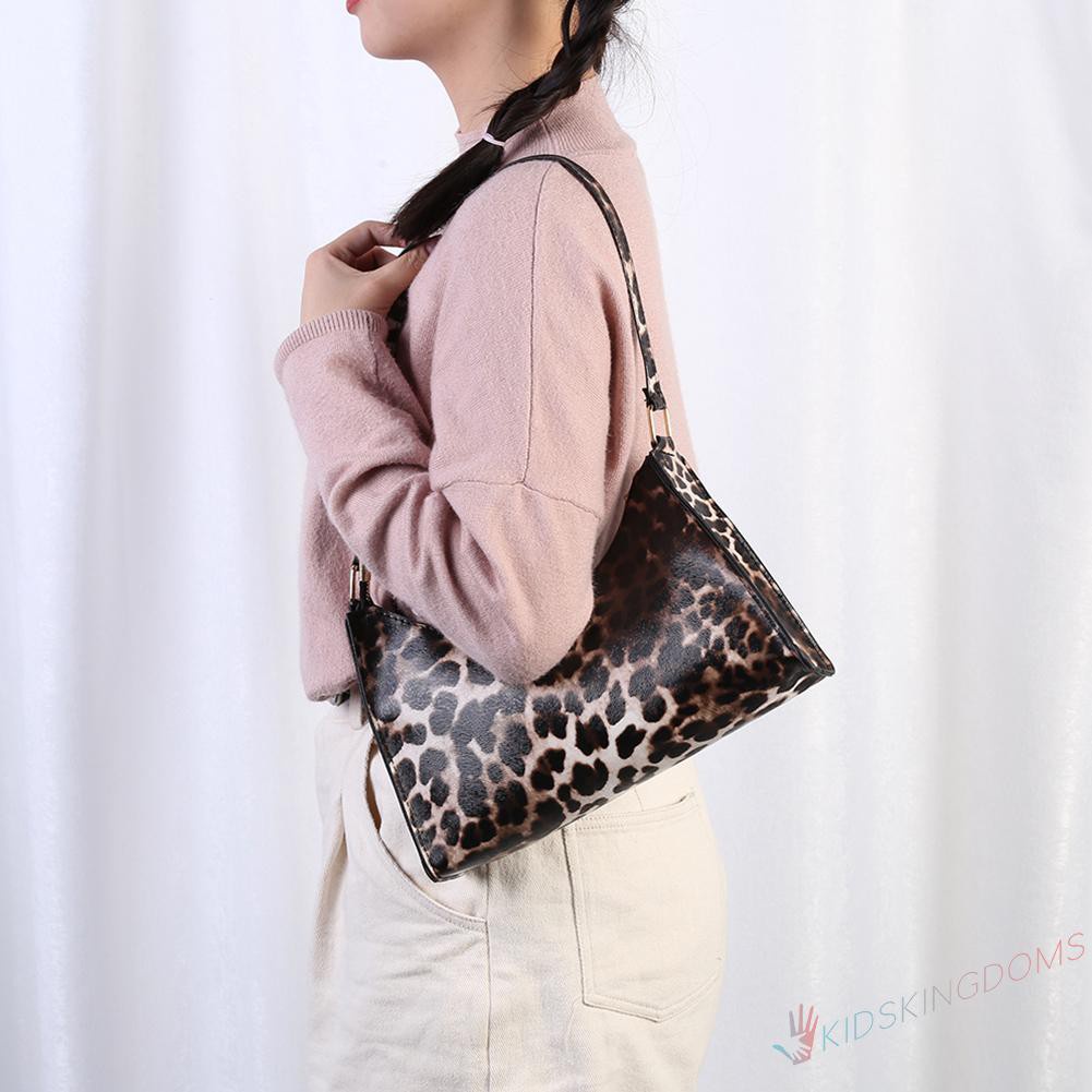 【Big Sale】Vintage Women Animal Pattern Handbag Hobos PU Leather Shoulder Underarm Bag