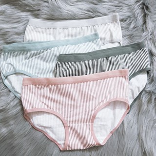 SET 4 CHIẾC QUẦN LÓT NỮ KẺ SỌC CHẤT COTTON CO DÃN XINH XẮN-HOT