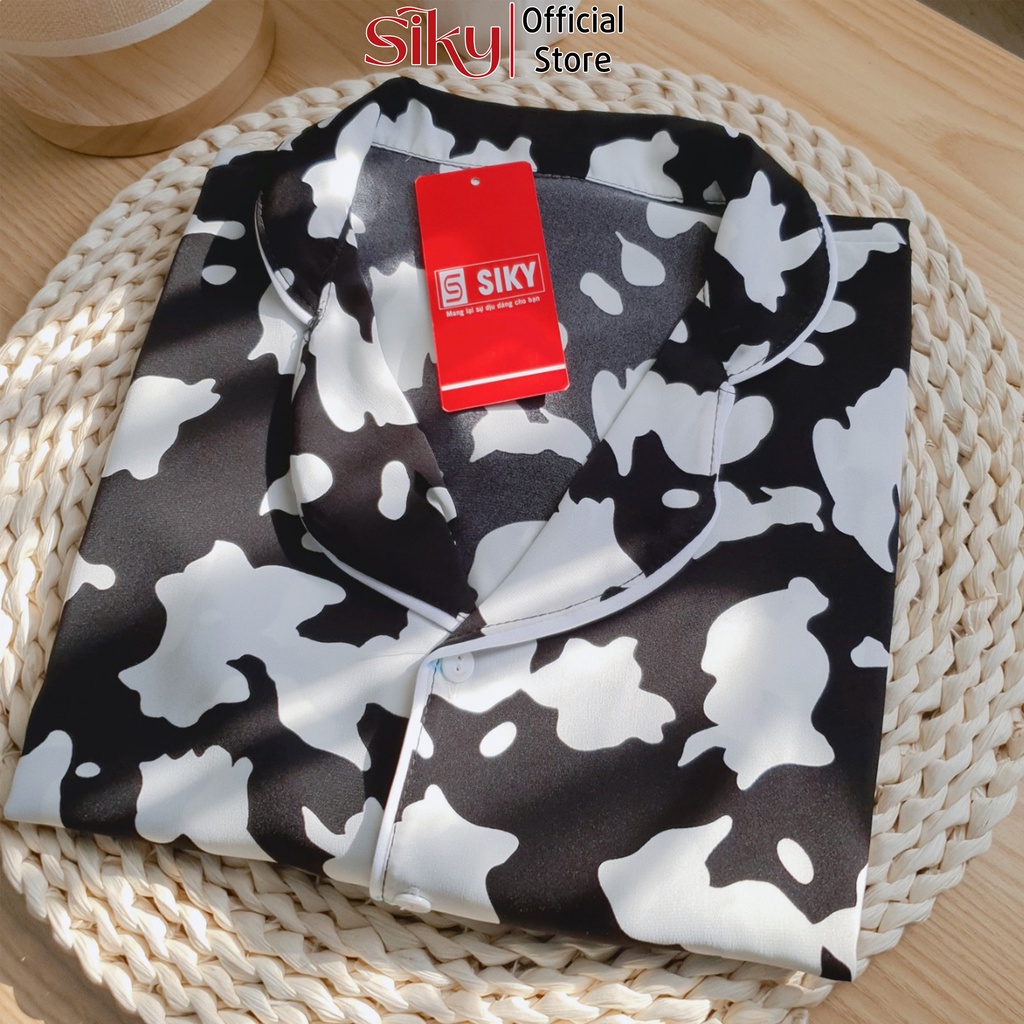 Bộ ngủ, bộ mặc nhà pijama nữ chất lụa Hàn siêu mềm mại - SIKY HX05 | BigBuy360 - bigbuy360.vn