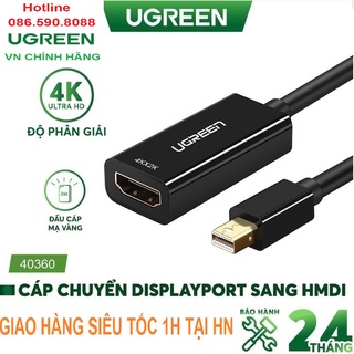Cáp chuyển mini displayport sang hdmi 4k*2k cao cấp ugreen 40360 - hàng chính hãng