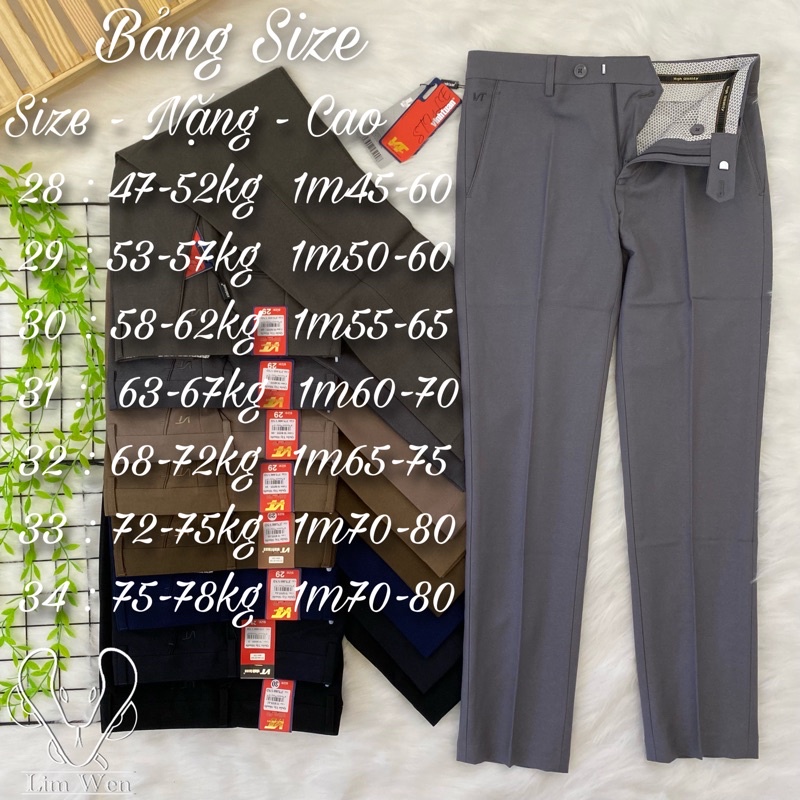 Quần tây nam dáng SlimFit ống côn Vĩnh Tuấn vải Linen hàn mỏng mát thấm hút cao cấp thương hiệu JUNSU