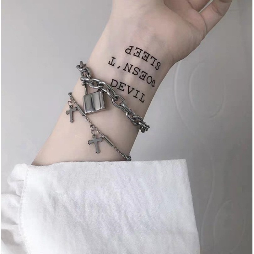 Lắc tay ổ khóa siêu ngầu nam nữ đeo được 13 - 19 cm không rỉ