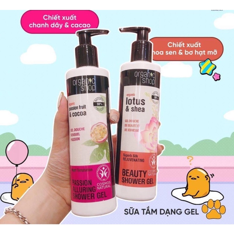 Sữa tắm hữu cơ chiết xuất Hoa Quả Organic Shop 280ml - Hàng Châu Âu