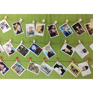 Bộ 30 ảnh BTS tặng 1 móc khóa BTS kèm 30 kẹp gỗ xiu cute và dây thừng