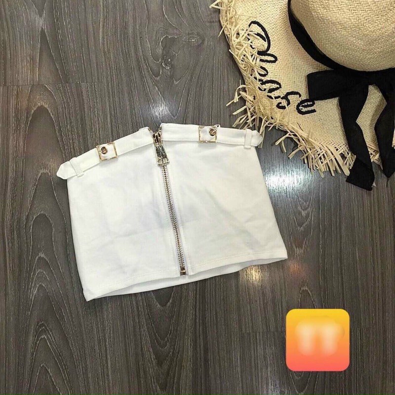 [ảnh thật Áo Croptop Quây Khoá Ngực Style Ulzzang
