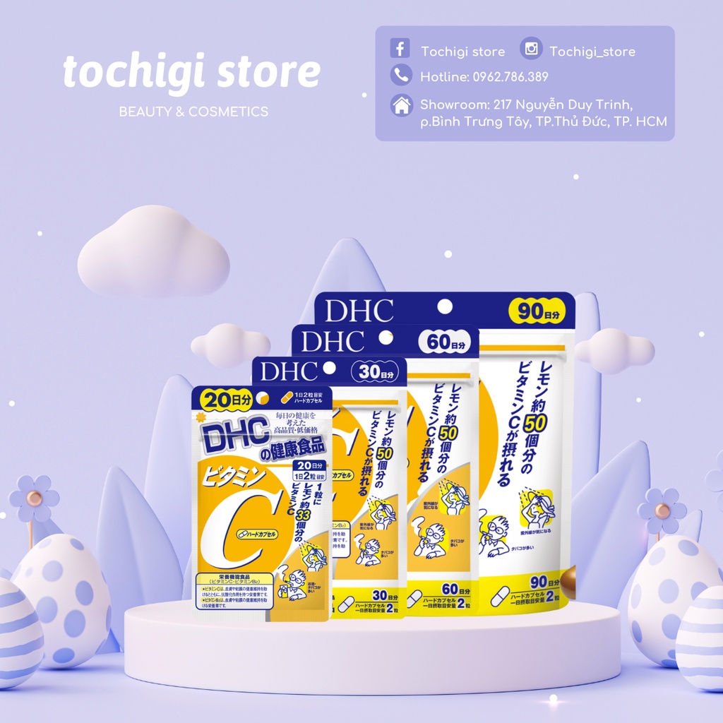 Viên uống DHC Bổ sung Vitamin C Nhật Bản 60v/gói và 180v/gói