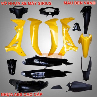 Vỏ nhựa xe máy Sirius- nhựa TRẮNG CAO CẤP ĐEN VÀNG