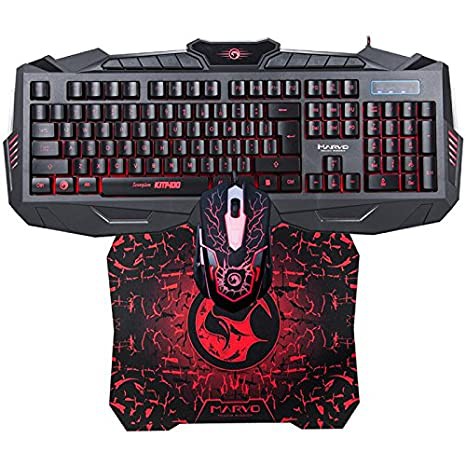 Combo bộ bàn phím + chuột + lót chuột mousepad Marvo KM 400 + mousepad G1