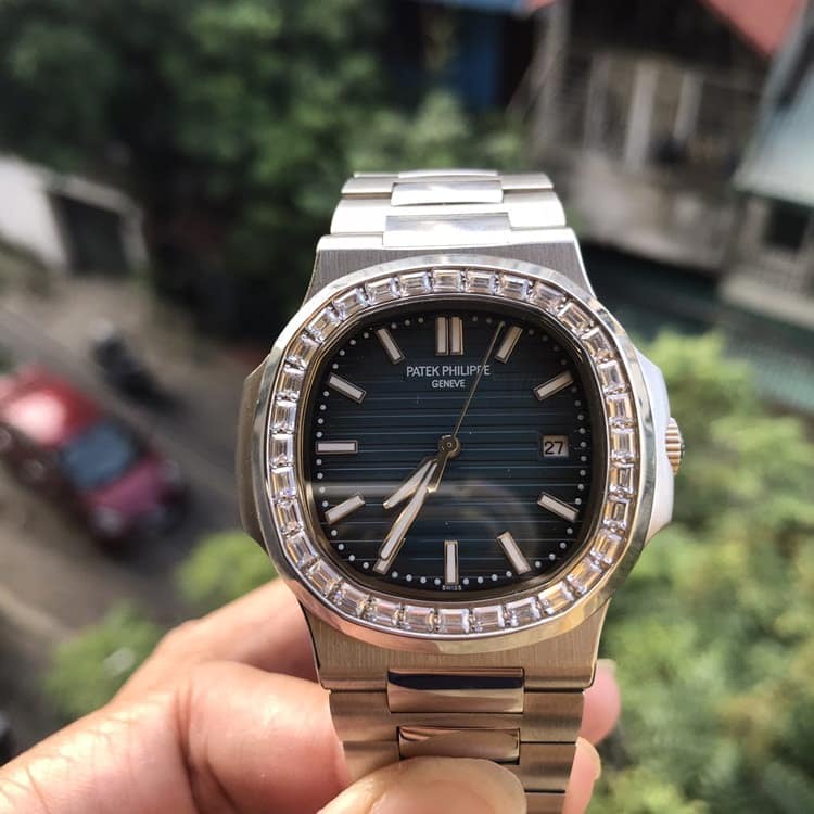 Đồng hồ Nam Ptk máy nhật chạy cơ Automatic vuông vành đá vuông size 41mm dây kim loại kim có dạ quang