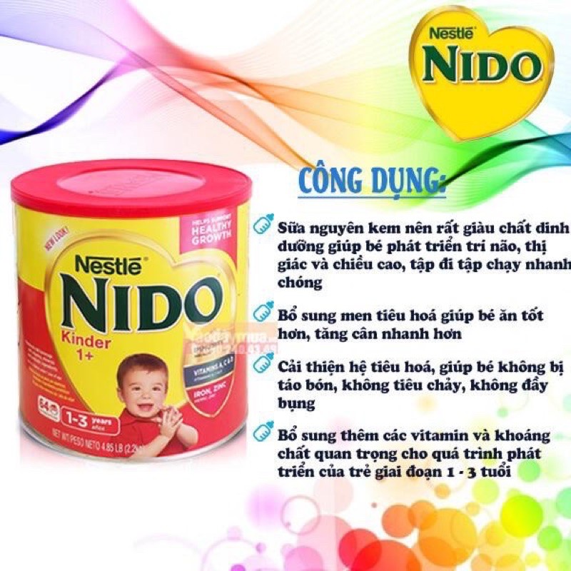 [Đi Air] Sữa Nido nắp đỏ cho bé 1.6kg (date xa)