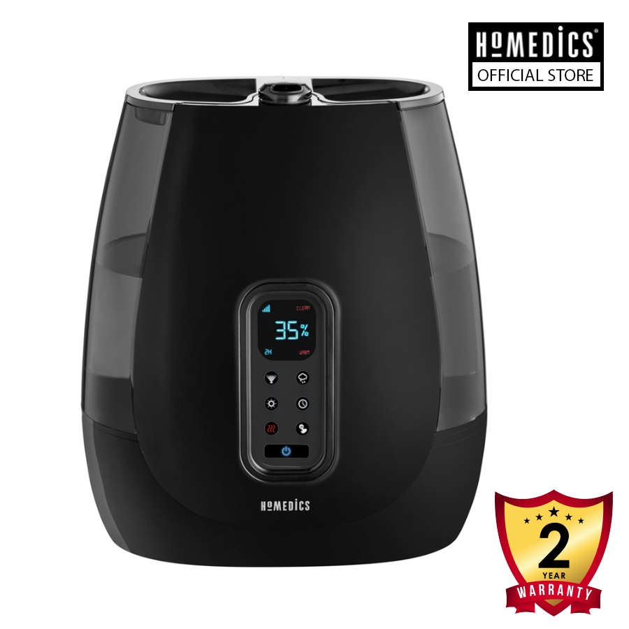 Máy tạo ẩm công nghệ siêu âm khử khuẩn nóng lạnh, cài đặt độ ẩm Homedics 1449558