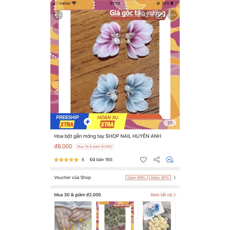 Hoa bột gắn móng tay SHOP NAIL HUYỀN ANH