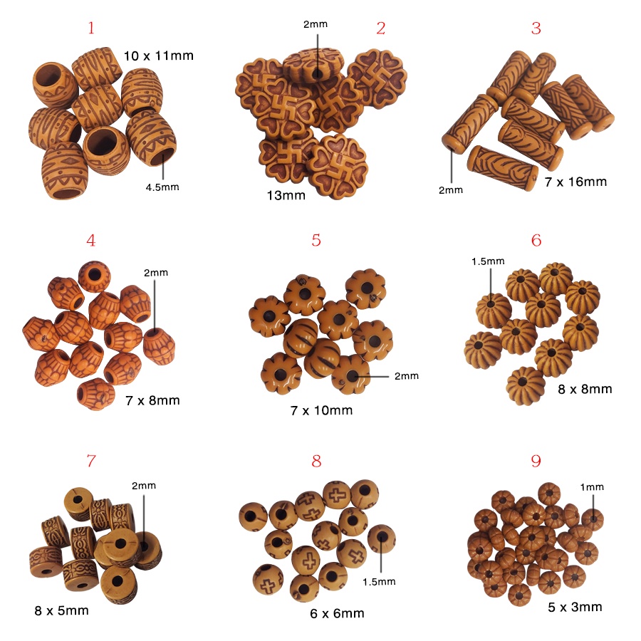 HẠT nhựa giả gỗ Pumkin, thánh giá cổ điển (~5-13mm), xỏ lỗ chuỗi dây đeo, thủ công, trang sức, vòng tay.