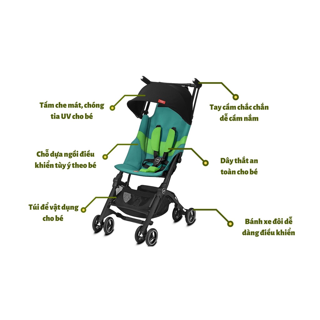 Xe đẩy GB Pockit Plus All Terrain - Xanh Ngọc