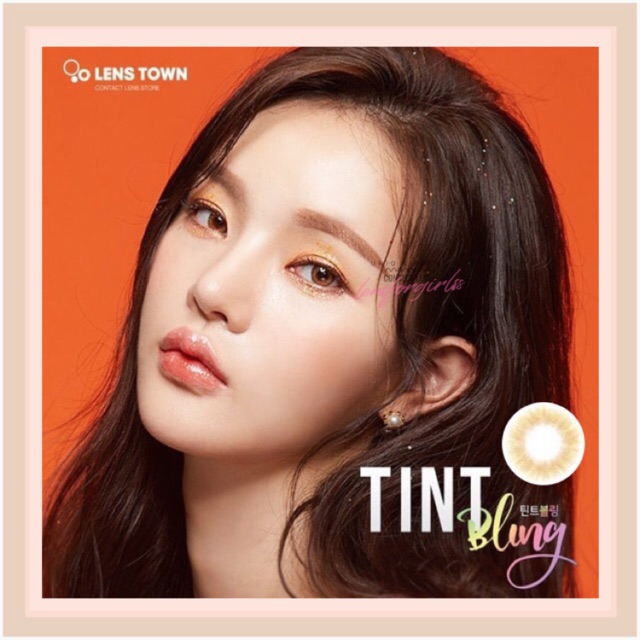 &lt;Sẵn cận lệch 0-1 độ&gt; Kính áp tròng TINT BLING BROWN - Silicone Hydrogel của Lenstown (Hsd 3 tháng)