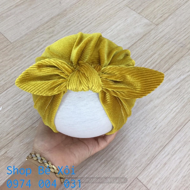 [HÌNH THẬT- VIDEO] Nón turban cho bé 0-12 tháng cotton