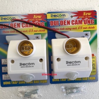 Bộ 2 đui đèn cảm ứng hồng ngoại - đui đèn cảm biến chuyển động DECOM