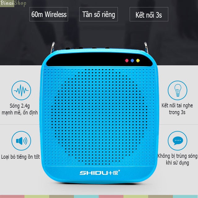 [Mã ELHACE giảm 4% đơn 300K] Máy trợ giảng không dây, có bluetooth Shidu SD-S613 UHF