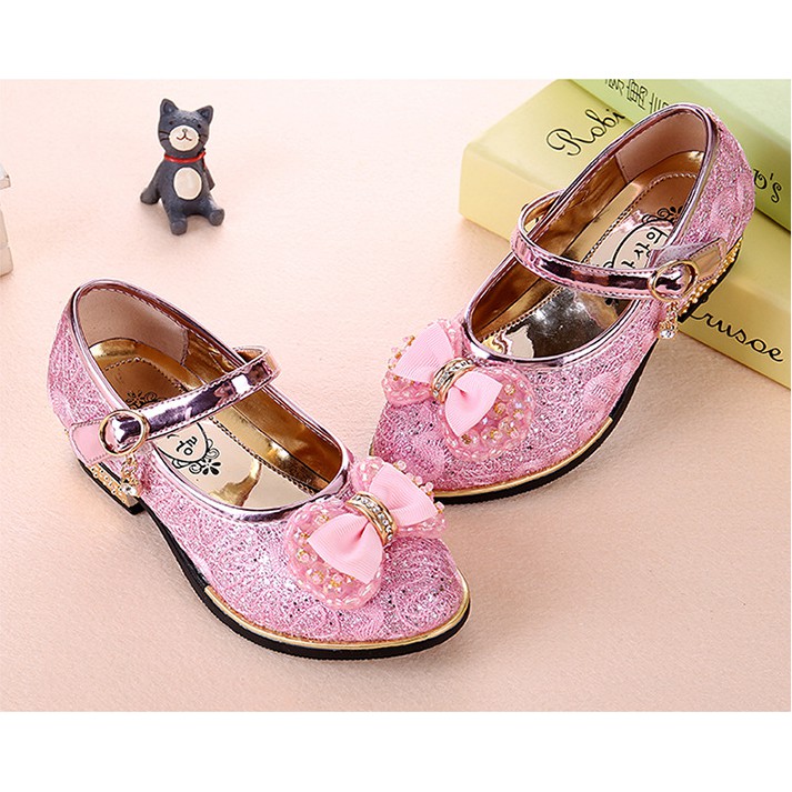 Giày Búp Bê Bé Gái ♥  ♥ Giày Cao Gót Công Chúa Cao Cấp Size 26-37
