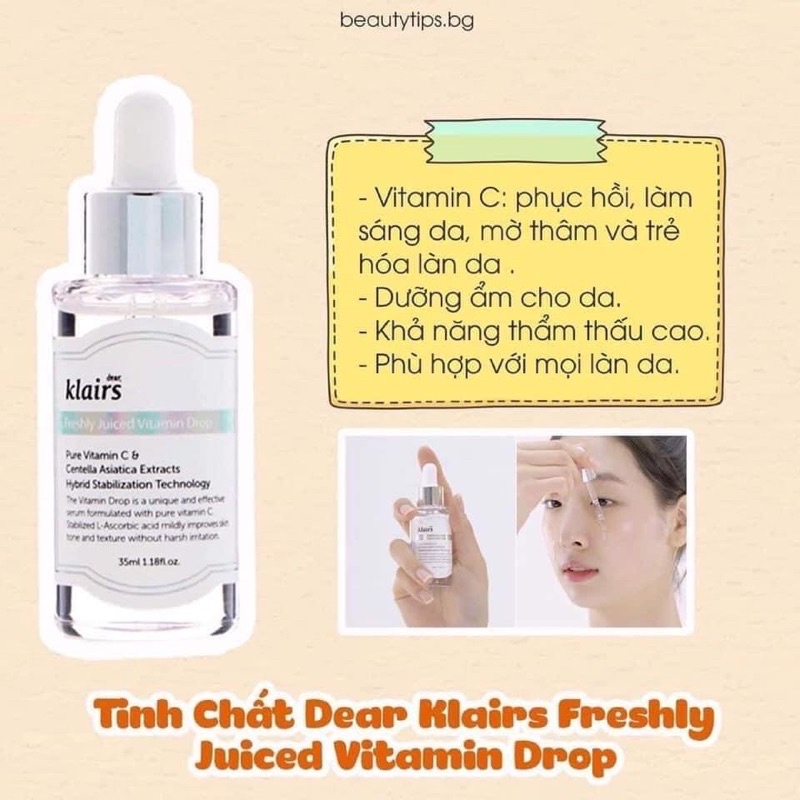 Serum tươi Vitamin C Klairs serum Klairs Freshly Juiced Vitamin Drop
