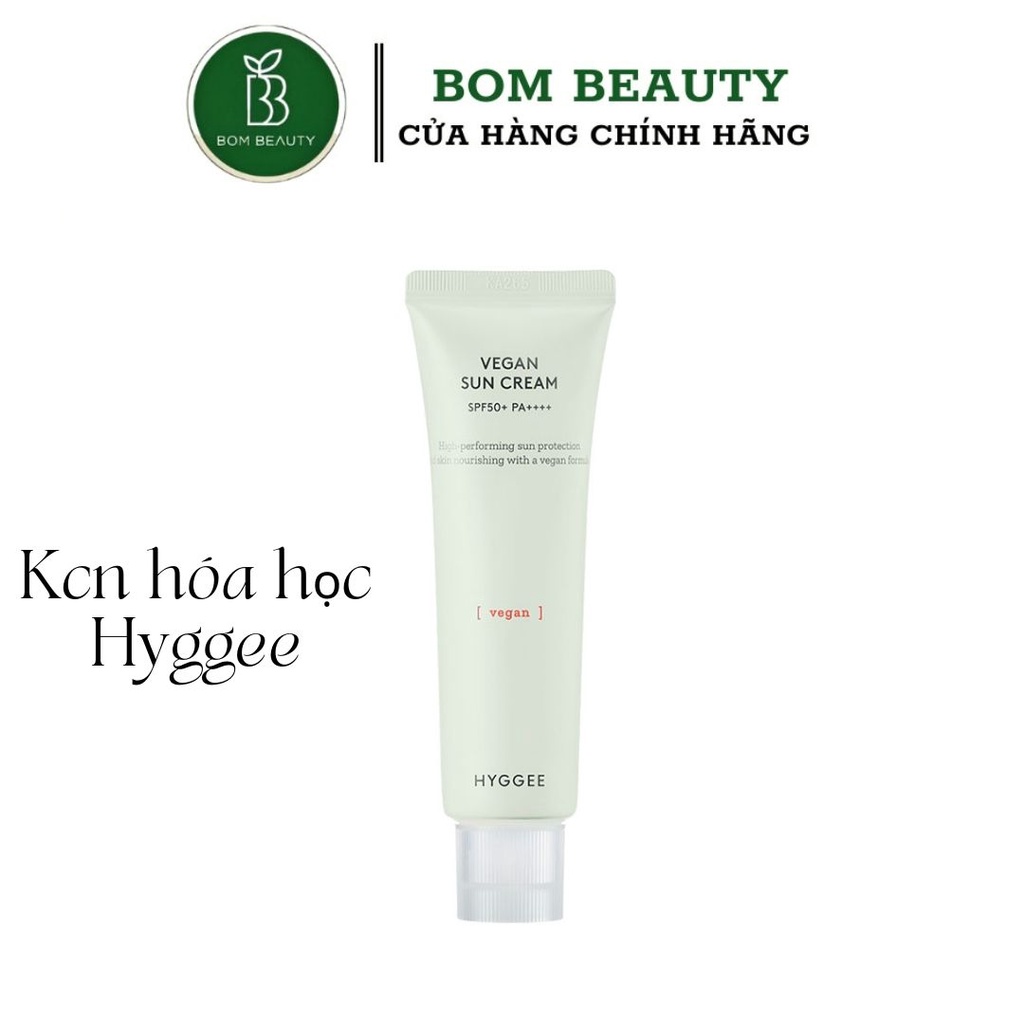Kem chống nắng hóa học Hyggee vegan sun cream SPF50+ PA++++ - 50ml