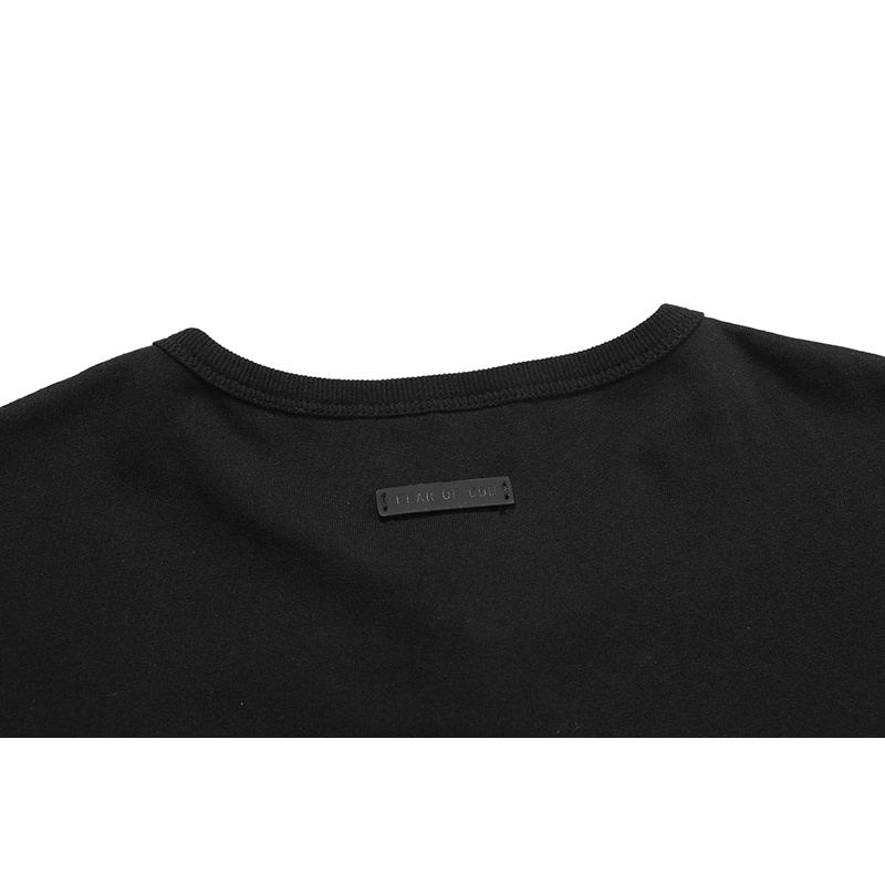 FOG FEAR OF GOD seventh season main line GRAYS flocking print Henry collar short-sleeved trendy men's T-shirt
