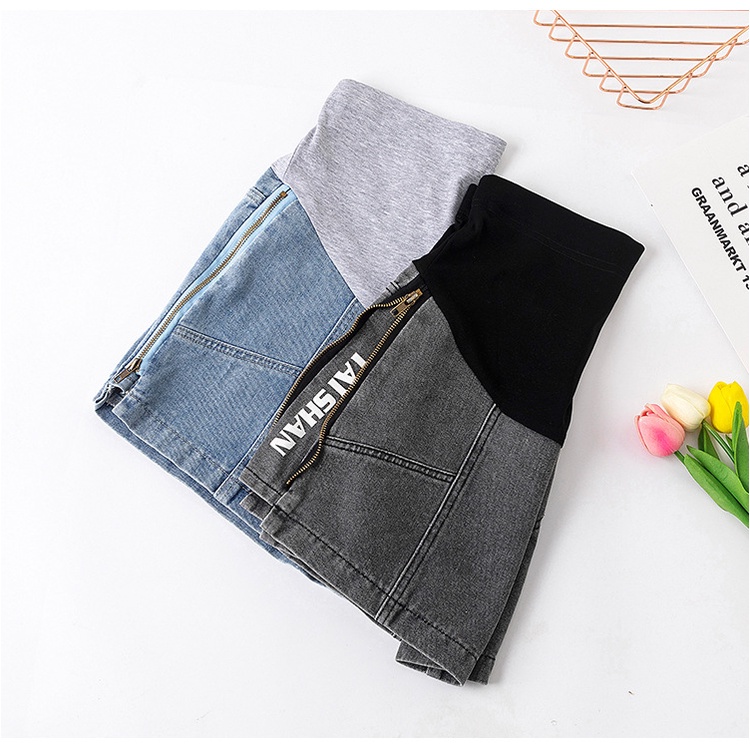 Quần đùi Bầu jean mặc thoải mái