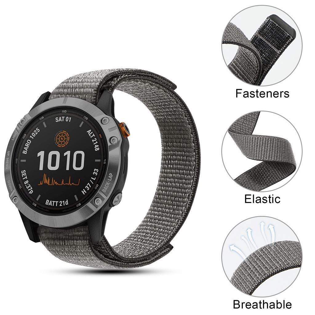 Dây Đồng Hồ Bằng Nylon 20 22mm 26MM Dành Cho Garmin Fenix 7x 7 7S Fenix 6X 6S 6 Pro 5X 5 5S Forerunner 935 945