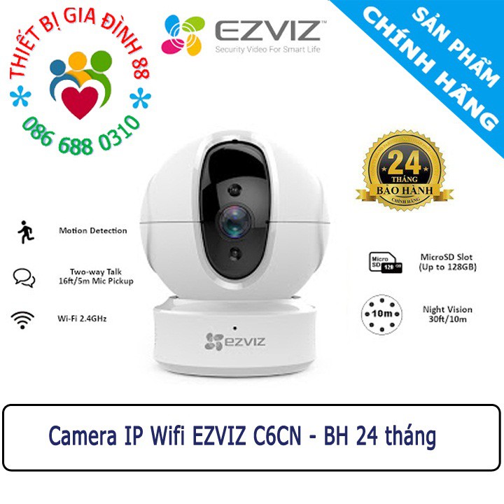 Camera IP WIFI Xoay 2M 1M Ezviz C6N (1080P) TY2 (1080P) C6CN (720P) Chính Hãng - Bảo Hành 24TH