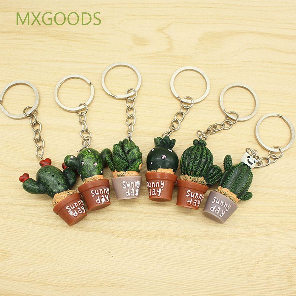 Móc Khóa Hình Chậu Cây Xương Rồng Bằng Nhựa Nhiều Màu Sắc