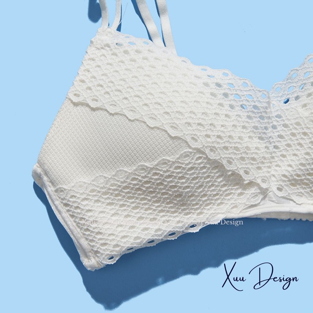 Áo lót nữ không gọng đệm mỏng Xuu, thiết kế vạt chéo có lỗ thoáng khí AV25