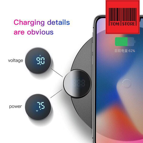 [Giảm giá thần tốc] Đế sạc không dây Baseus Digital LED Display cho Apple iPhone 8 iPhone X XS Max Samsung S8 S9 Note 9.