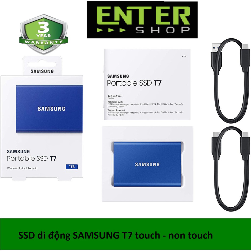 Ổ cứng SSD di động Samsung T5,T7 - 500Gb, 1TB Usb Type-C 3.2