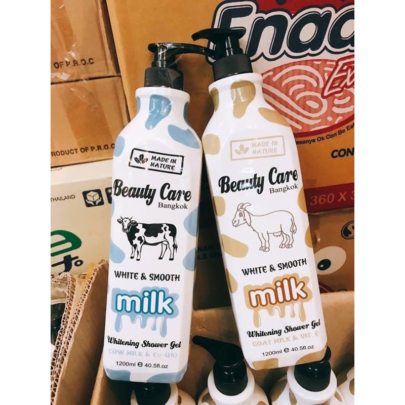 [Auth] Sữa Tắm Trắng Da Beauty Care Thái Lan Chai Vuông 1200ml