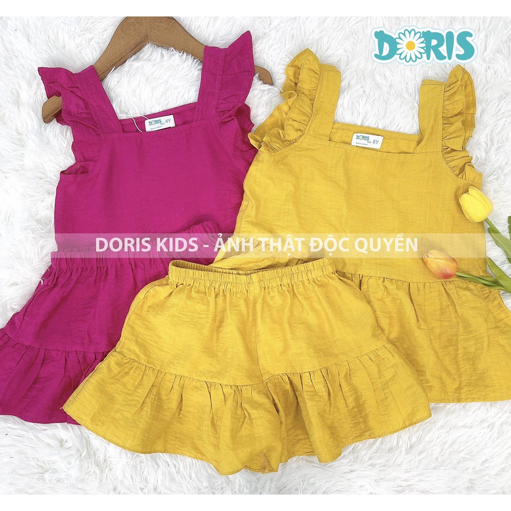 Bộ Mặc Nhà Bé Gái Chất Đũi Lụa Nhẹ Mát Doris Kids.