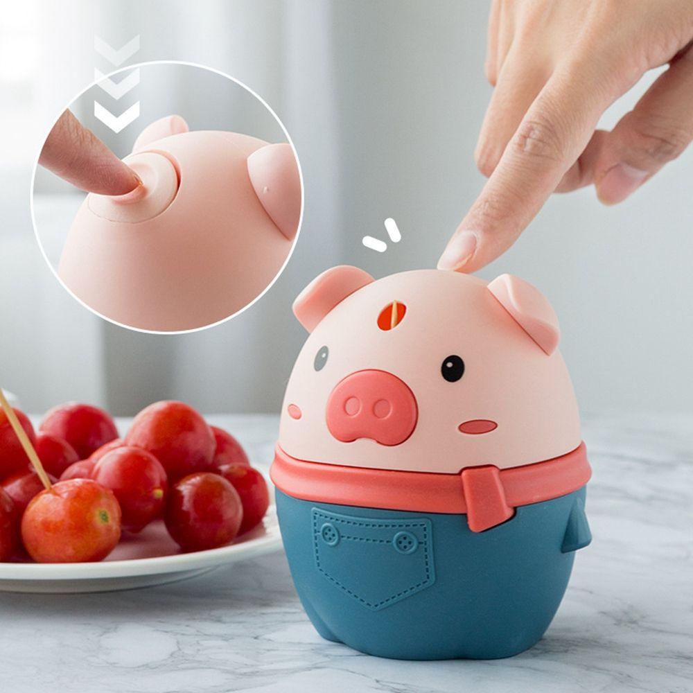 YIYU Lọ Đựng Tăm Xỉa Răng / Tăm Xỉa Răng Mini Dạng Nhấn Bằng Nhựa PP Dễ Vệ Sinh