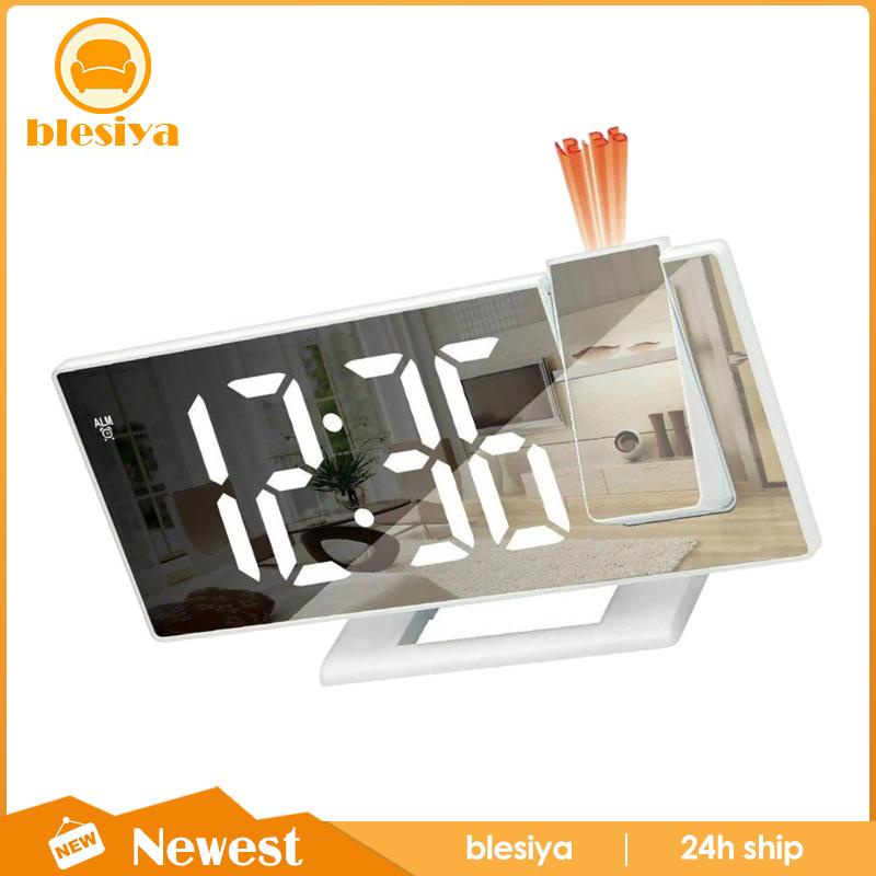 [Blesiya] Đồng Hồ Báo Thức Kỹ Thuật Số Với Đèn LED Chiếu Gắn Tường