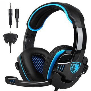 Tai nghe chơi game SADES SA-708 loại có LED mầu Xanh - Tai nghe Gaming - [1 Năm BH 1 Đổi 1]