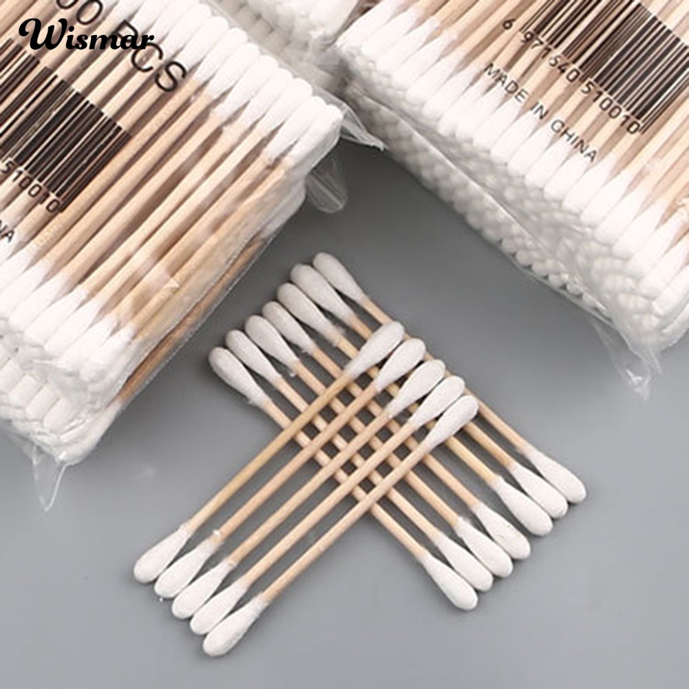 100 Tăm bông hai đầu bằng vải cotton để ráy tay trang điểm tiện lợi | BigBuy360 - bigbuy360.vn