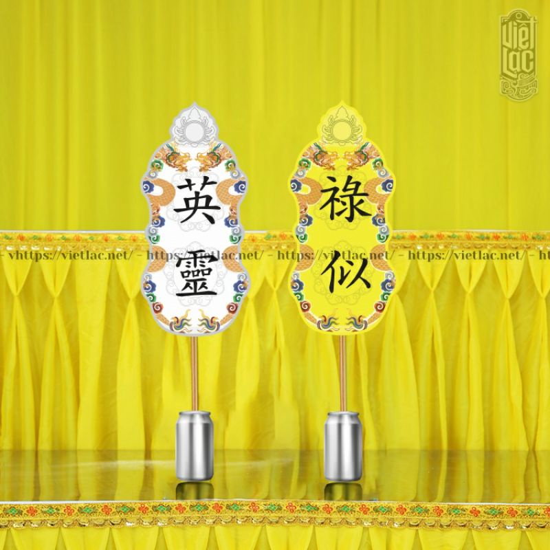 Quạt bày đàn lễ  giấy bóng đẹp, in sắc nét