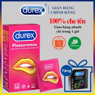 Hộp Lớn Bao cao su Durex Pleasuremax 1 hộp 12 bao siêu mỏng_baocaosu_durex